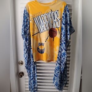 Golden State Warriors Upcycled T Shirt/Poncho